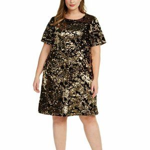 INC International Concepts Black Sequin Dress Size 0X